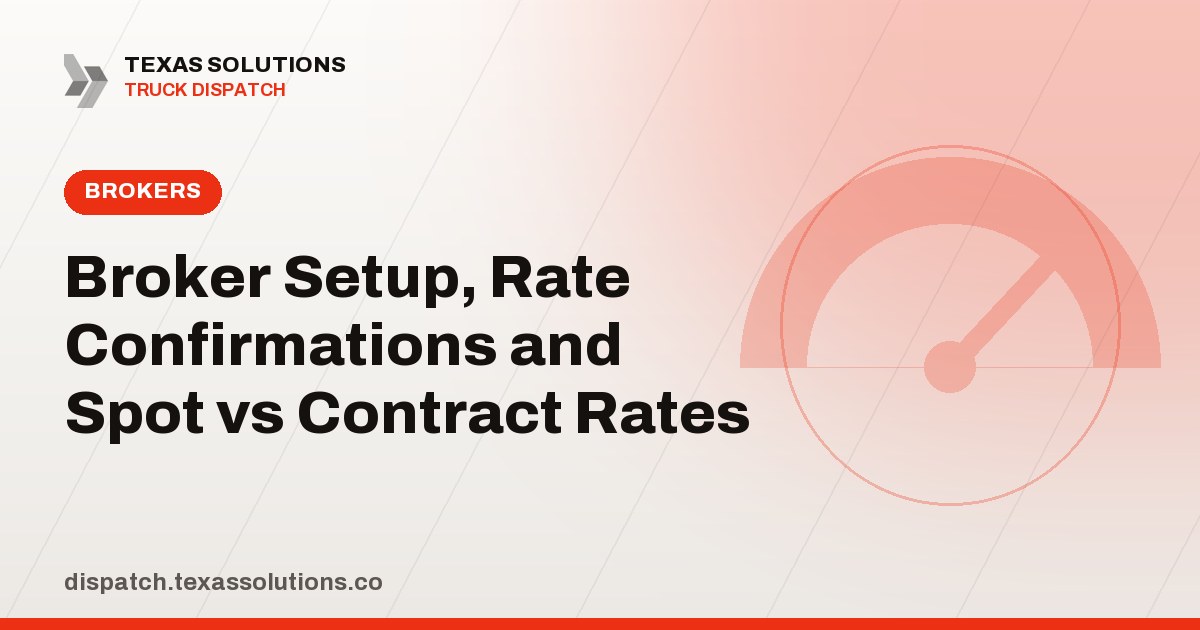Broker Setup, Rate Confirmations and Spot vs Contract Rates