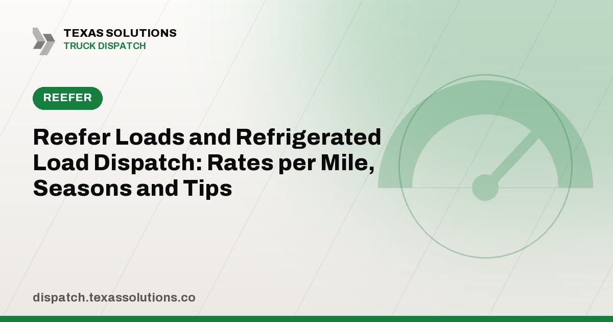 Reefer Loads and Refrigerated Load Dispatch: Rates per Mile, Seasons and Tips